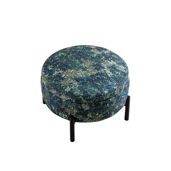 Amboise Round Storage Pouffe, Julien Linen Blend - daals