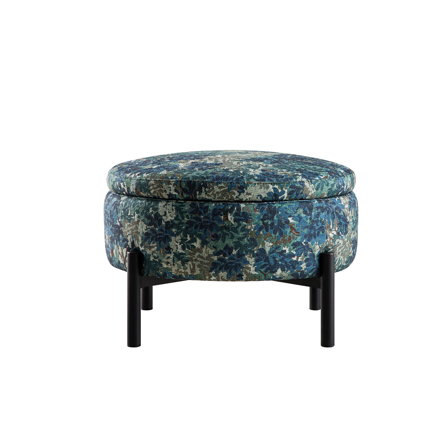 Amboise Round Storage Pouffe, Julien Linen Blend