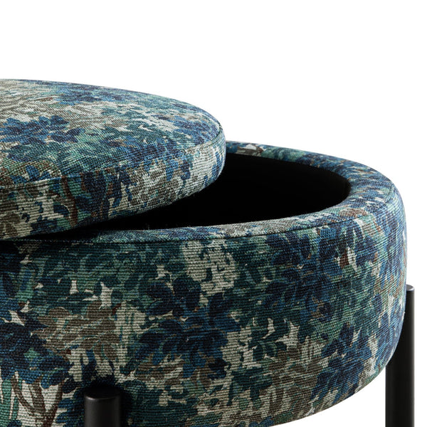 Amboise Round Storage Pouffe, Julien Linen Blend - daals