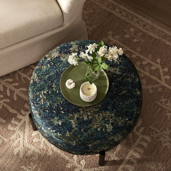 Amboise Round Storage Pouffe, Julien Linen Blend - daals