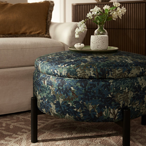 Amboise Round Storage Pouffe, Julien Linen Blend - daals