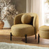 Amboise Armchair with Ball Cushion, Marigold Textured Fabric - daals