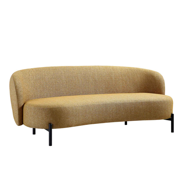 Amboise 3 - Seater Curved Sofa with Ball Cushions, Marigold Textured Fabric - daals