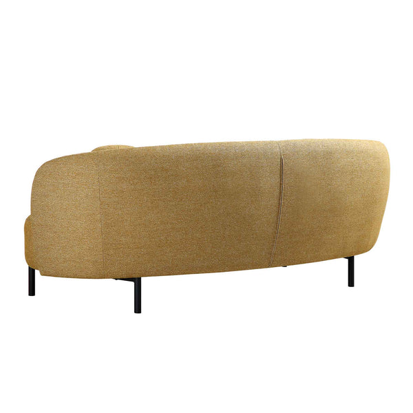 Amboise 3 - Seater Curved Sofa with Ball Cushions, Marigold Textured Fabric - daals