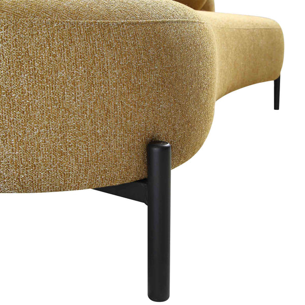 Amboise 3 - Seater Curved Sofa with Ball Cushions, Marigold Textured Fabric - daals