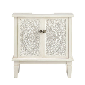 Chantilly Whitewashed Carved Bathroom Undersink Unit