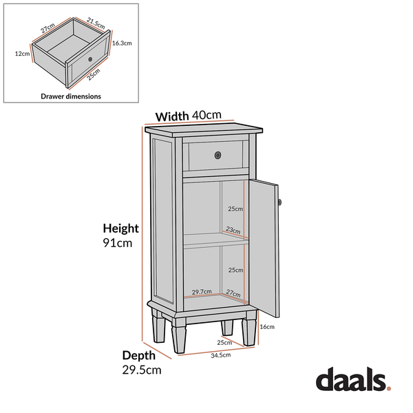 Chantilly Mid Grey Carved Bathroom Cupboard