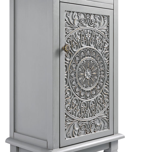 Chantilly Mid Grey Carved Bathroom Cupboard