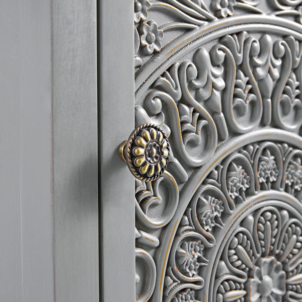Chantilly Mid Grey Carved Bathroom Cupboard