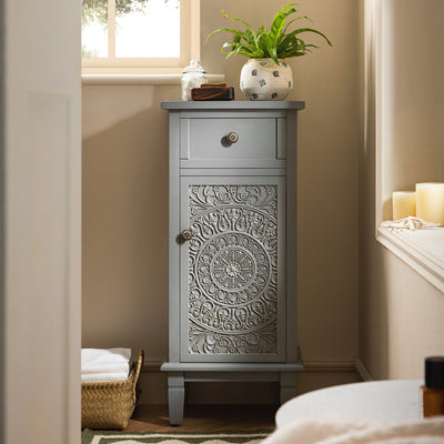 Chantilly Mid Grey Carved Bathroom Cupboard