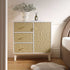 Bianca Chip Carved 1 Door 3 Drawer Small Sideboard, Sand Beige & Ivory