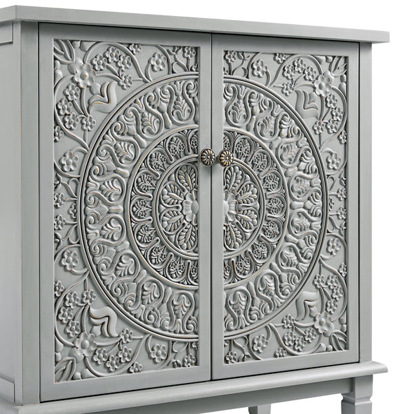 Chantilly Mid Grey Carved Small Sideboard