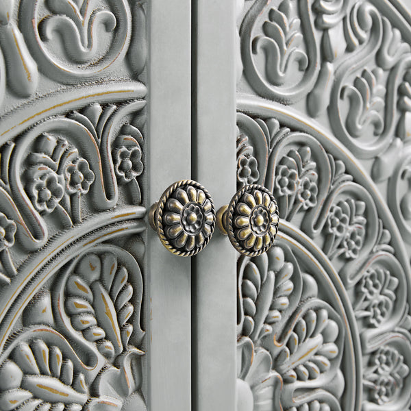 Chantilly Mid Grey Carved Small Sideboard