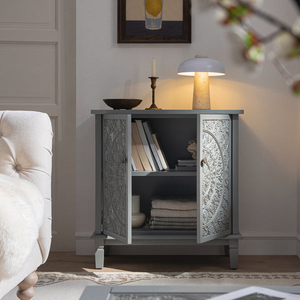 Chantilly Mid Grey Carved Small Sideboard