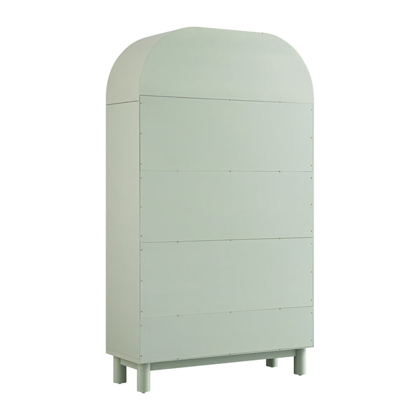 Maude Large Storage Cabinet, Muted Pistachio Ash with Raffia