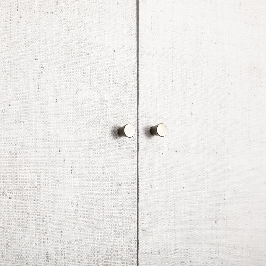 Maude Large Storage Cabinet, Washed White Ash with Raffia