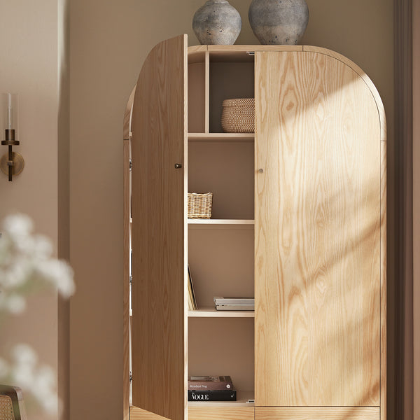 Maude Large Storage Cabinet, Natural Ash