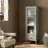 Elstowe Faux Bamboo and Fluted Glass 1 - Door Cabinet, Sage Green - daals
