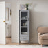 Elstowe Faux Bamboo and Fluted Glass 1 - Door Cabinet, Warm Grey - daals