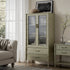 Elstowe Faux Bamboo and Fluted Glass 2 - Door Cabinet, Sage Green - daals