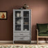 Elstowe Faux Bamboo and Fluted Glass 2 - Door Cabinet, Warm Grey - daals