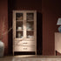 Elstowe Faux Bamboo and Fluted Glass 2 - Door Cabinet, Nude Pink - daals