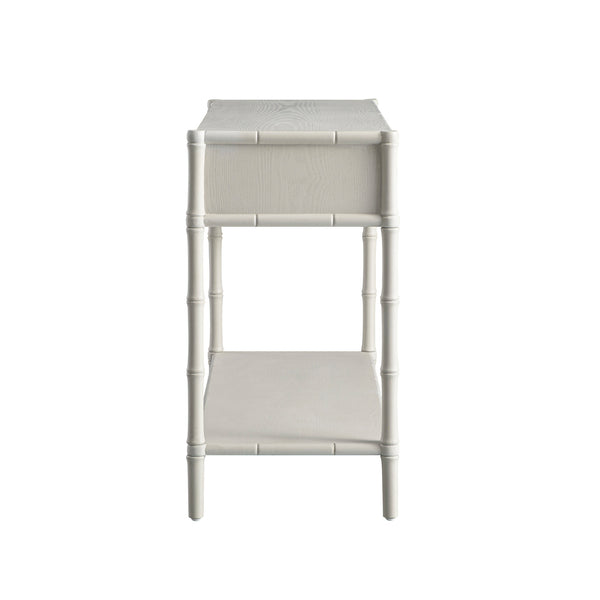 Elstowe Faux Bamboo 2-Drawer Console Table, Shaded White