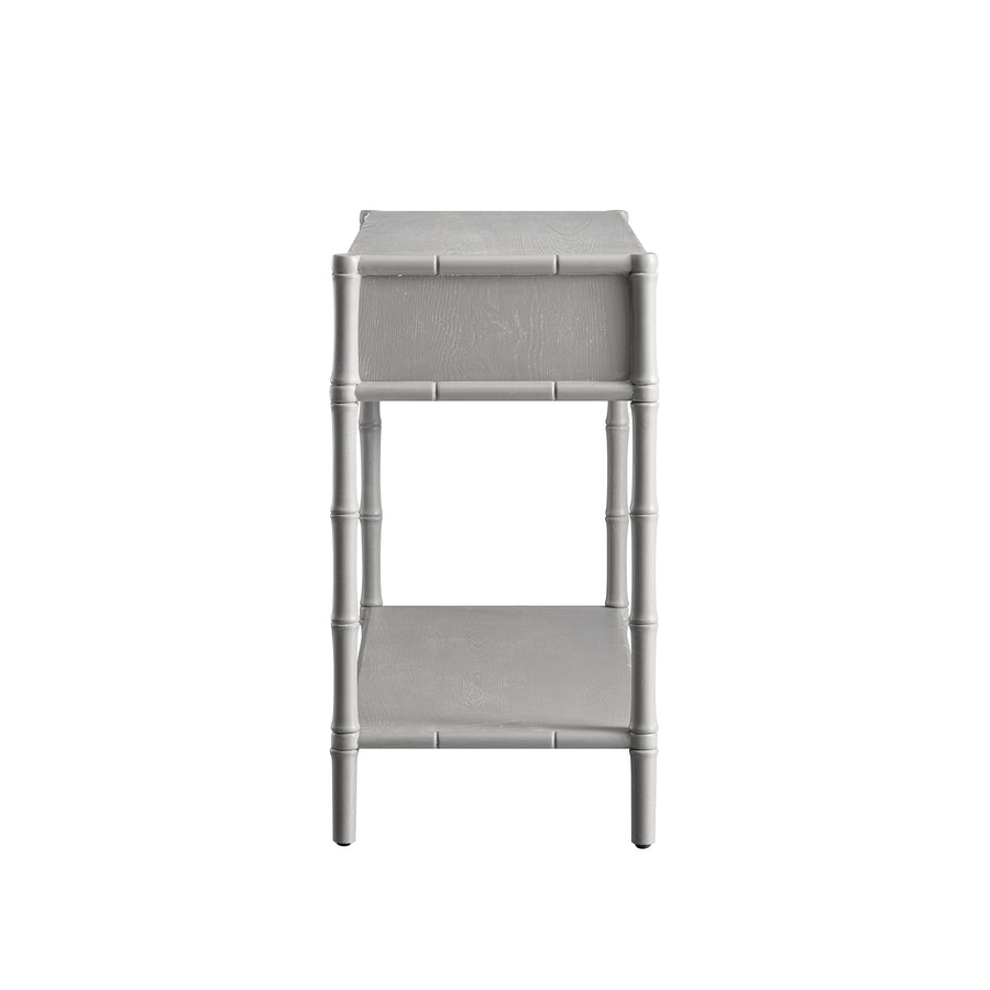 Elstowe Faux Bamboo 2-Drawer Console Table, Warm Grey