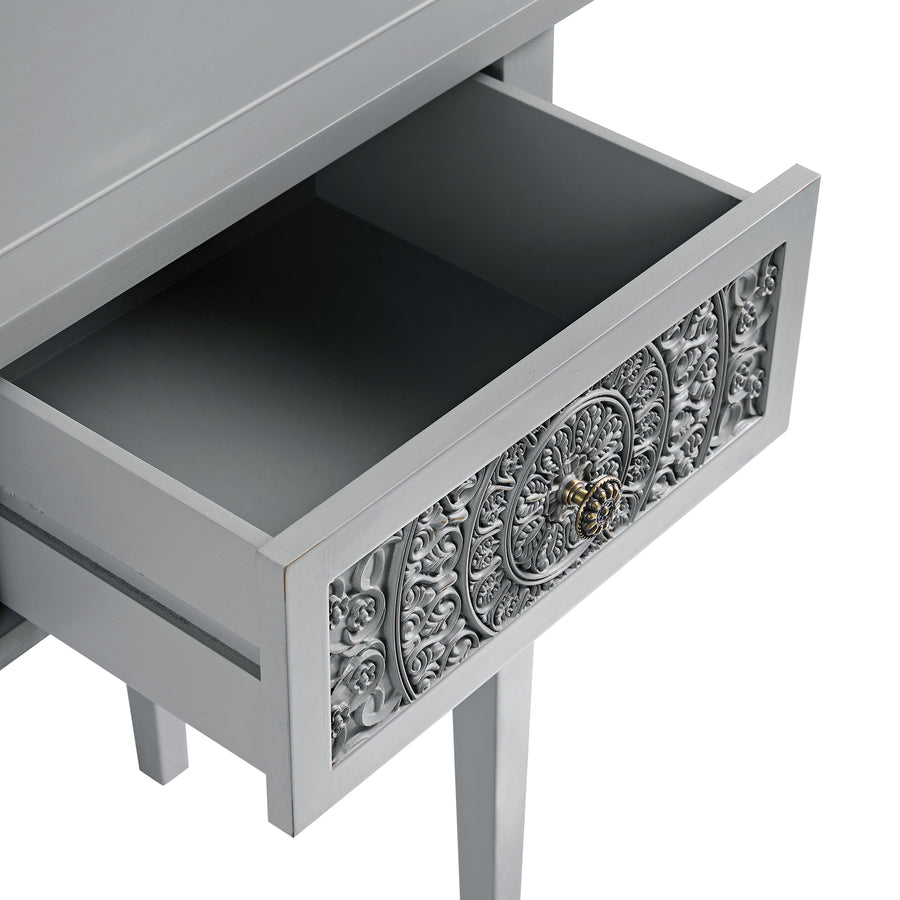 Chantilly Mid Grey Carved Console/ Dressing Table
