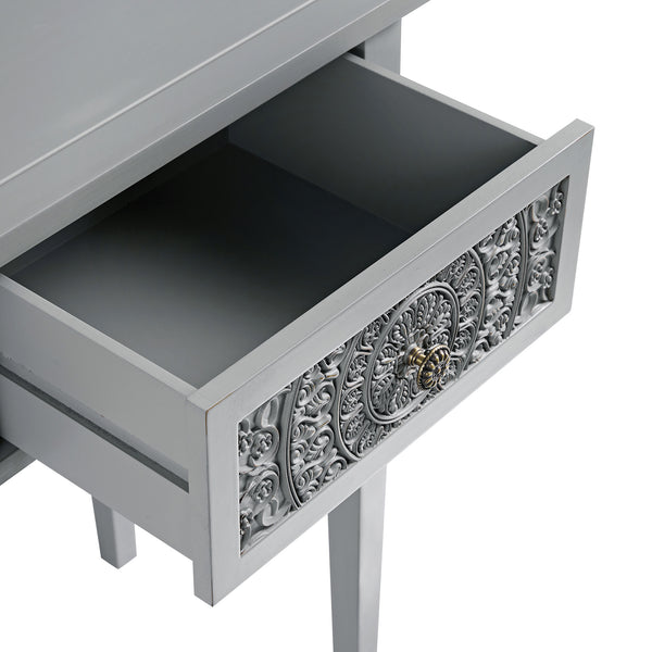 Chantilly Mid Grey Carved Console/ Dressing Table