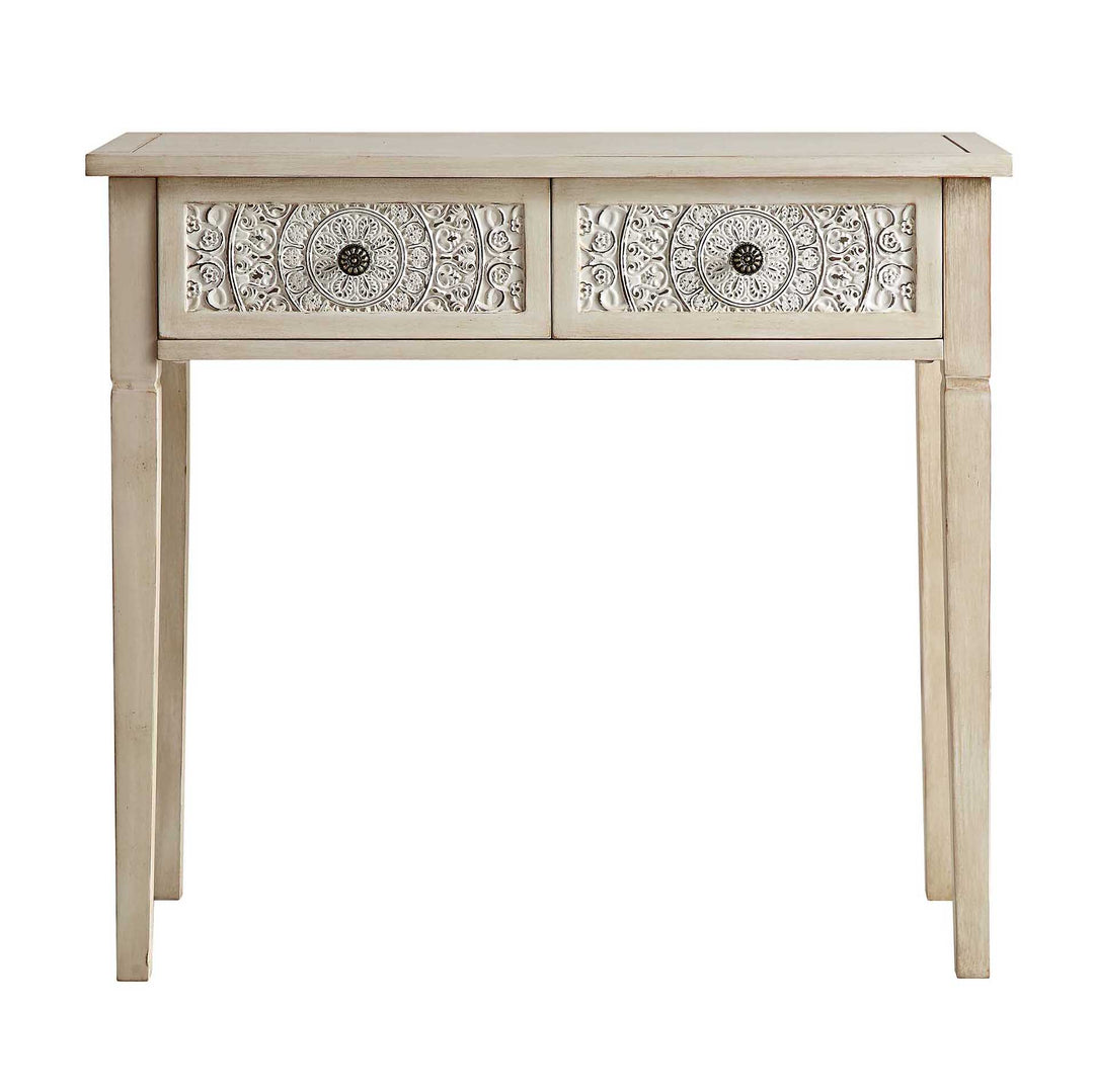 Chantilly Whitewashed Carved Console/ Dressing Table | daals