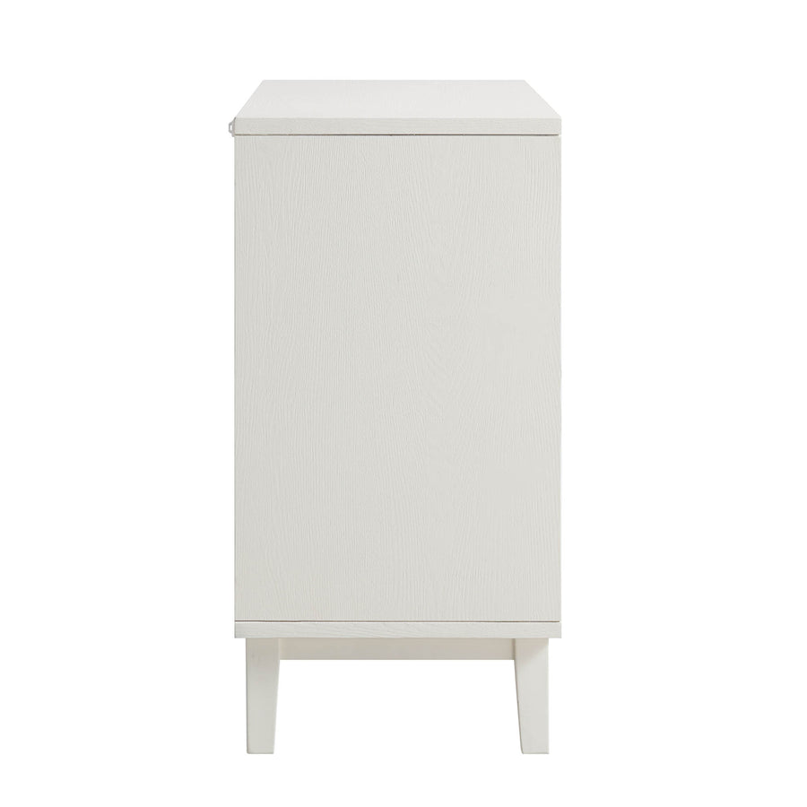 Bianca Chip Carved 3 Drawer Chest, Sand Beige & Ivory