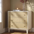 Bianca Chip Carved 3 Drawer Chest, Sand Beige & Ivory - daals