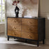 Bianca Chip Carved 6 Drawer Chest, Antique Bronze & Black - daals