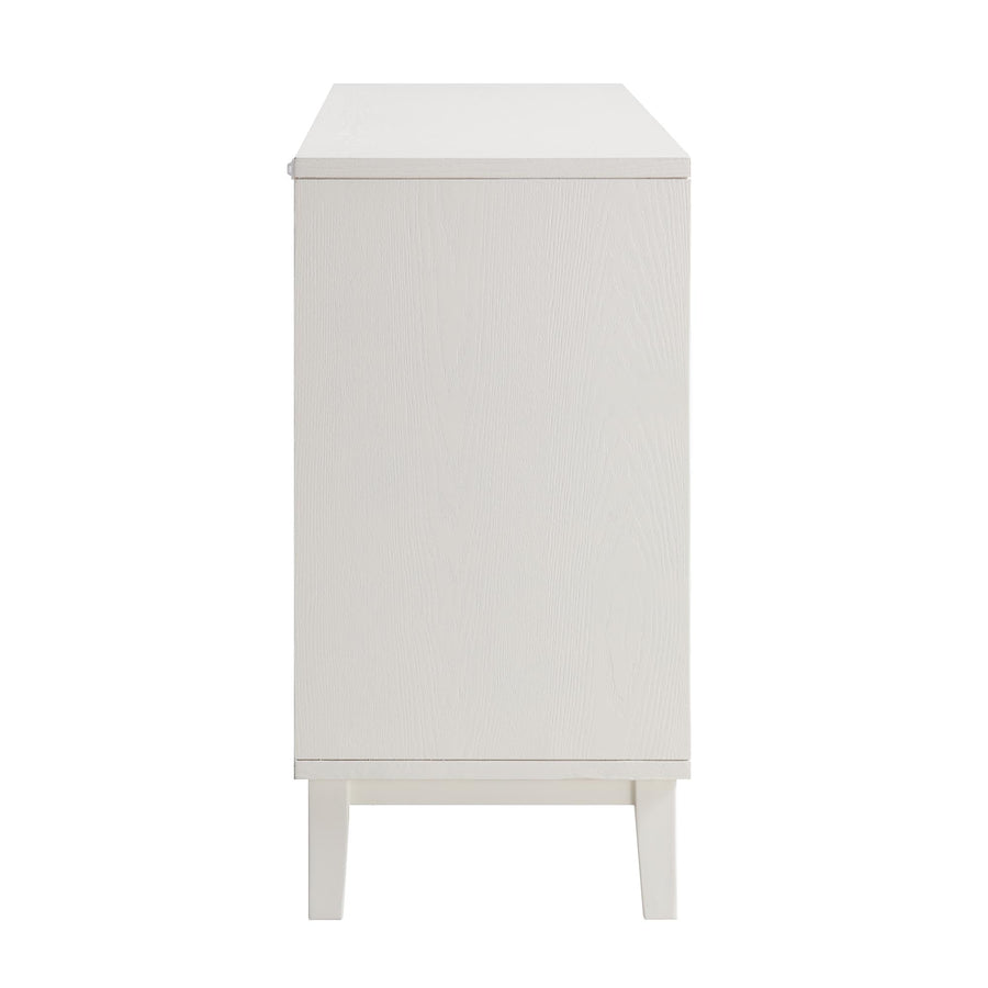 Bianca Chip Carved 6 Drawer Chest, Sand Beige & Ivory