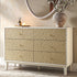 Bianca Chip Carved 6 Drawer Chest, Sand Beige & Ivory - daals