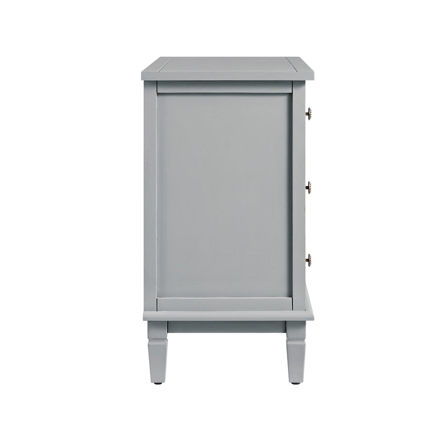 Chantilly Mid Grey Carved 3 Drawer Chest