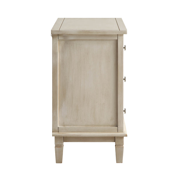 Chantilly Whitewashed Carved 3 Drawer Chest