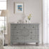 Chantilly Mid Grey Carved 3 over 4 Drawer Chest - daals