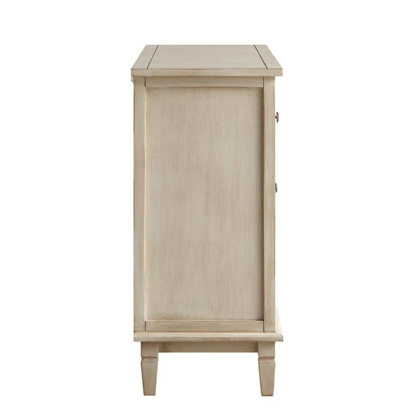 Chantilly Whitewashed Carved 3 over 4 Drawer Chest