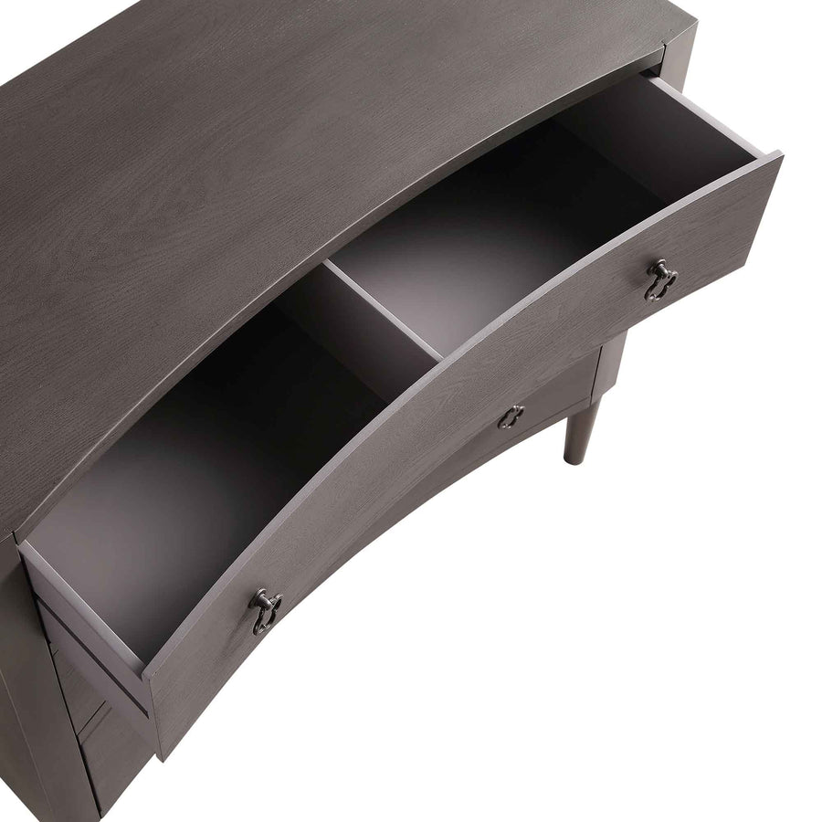 Thalia Concave Chest of Drawers, Silver Oak