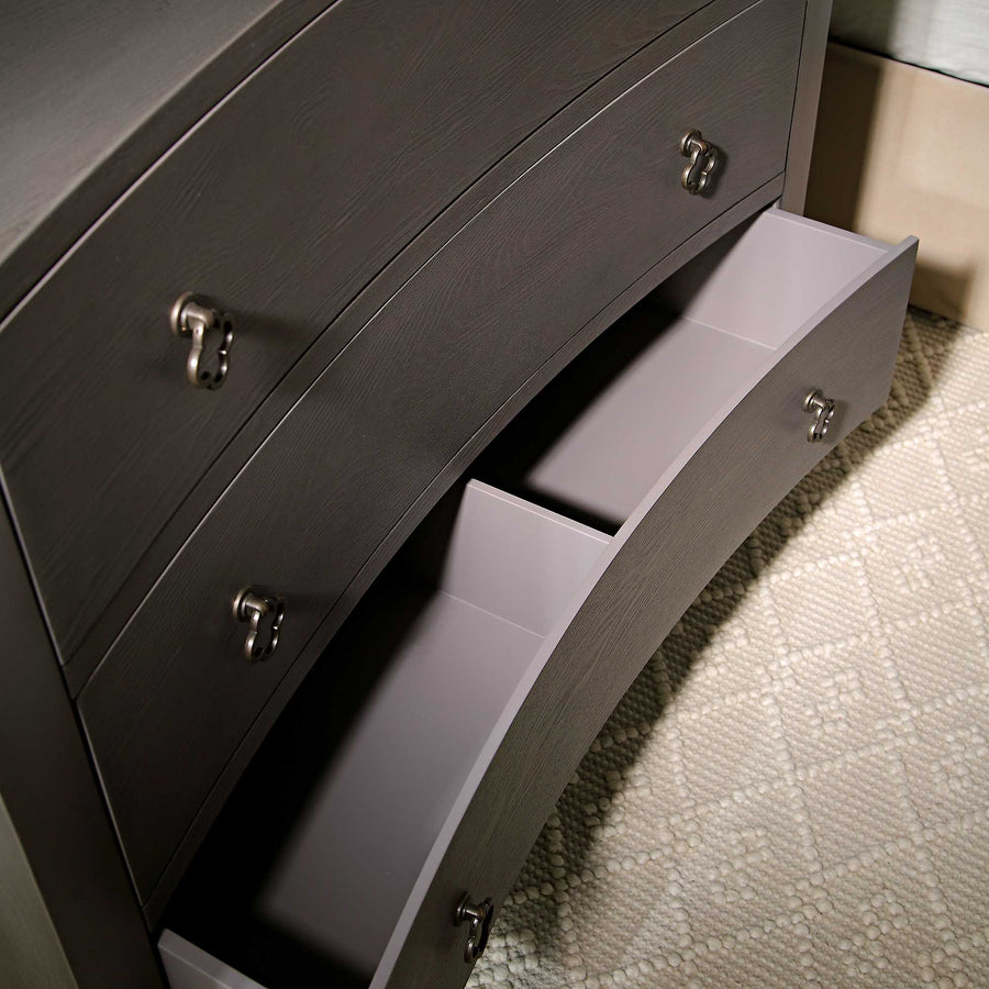 Thalia Concave Chest of Drawers, Silver Oak
