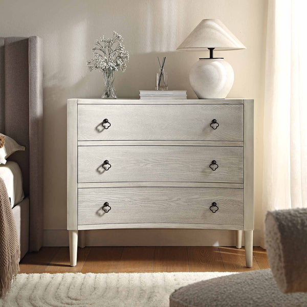 Thalia Concave Chest of Drawers, Washed White