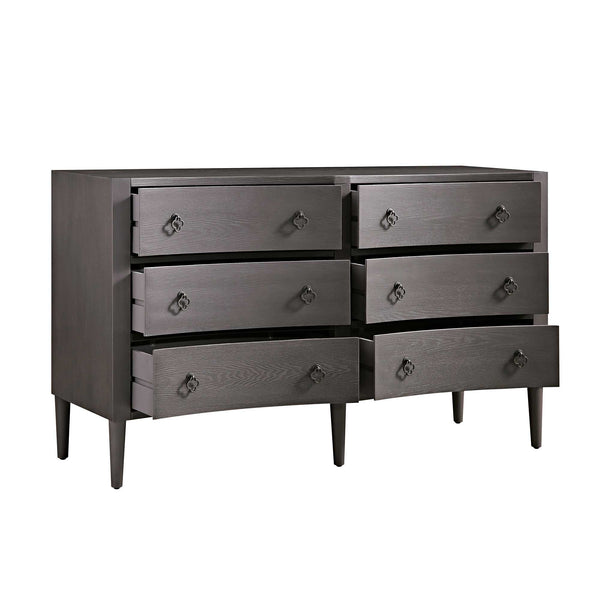 Thalia Concave Double Chest of Drawers, Silver Oak