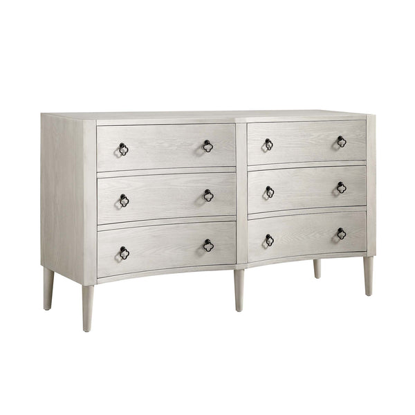 Thalia Concave Double Chest of Drawers, Washed White