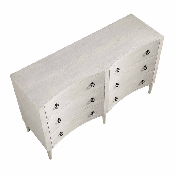 Thalia Concave Double Chest of Drawers, Washed White