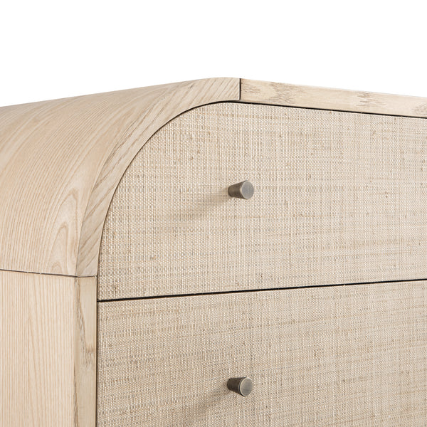 Maude Chest of 6 Drawers, Natural Ash with Raffia