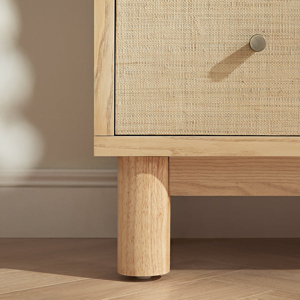Maude Chest of 6 Drawers, Natural Ash with Raffia - daals