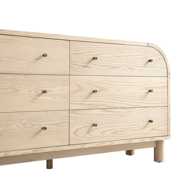 Maude Chest of 6 Drawers, Natural Ash