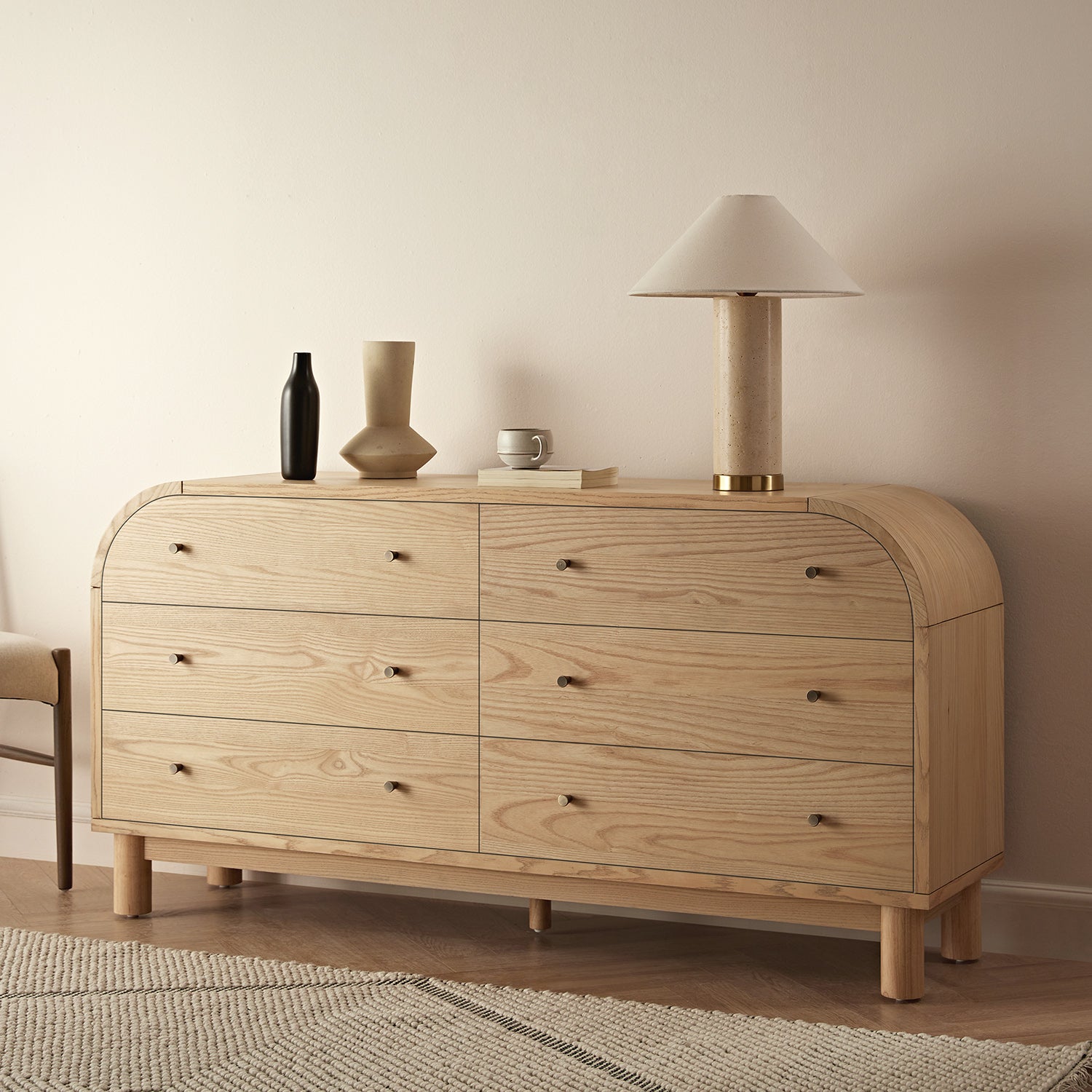 Maude Chest of 6 Drawers, Natural Ash